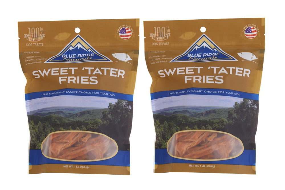 Blue Ridge Naturals Frites patate douce – paquet 1 livre, friable et savoureux pour chiens