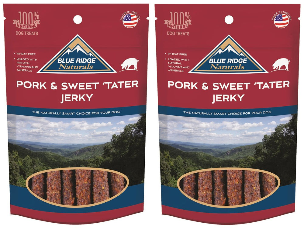 Blue Ridge Naturals jerky porc patate douce, morceau tendre idéal pour l’entraînement.