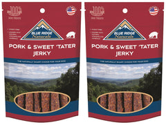 Blue Ridge Naturals jerky porc patate douce, morceau tendre idéal pour l’entraînement.