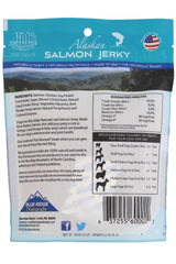 Blue Ridge Naturals jerky au saumon, gros plan sur la texture tendre