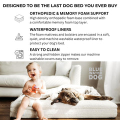 Housse bouclée lavable Bluewater Dog, toucher luxueux et entretien facile.