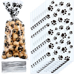 Sachets Blulu en cellophane à empreinte de patte, idéal pour cadeaux d animaux
