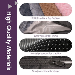 BLVOTKRO housse lit chien velours rose-gris: confort durable et entretien pratique.