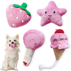 Jouet fraise BMLTAQ pour petit chien, doux et idéal pour mastiquer