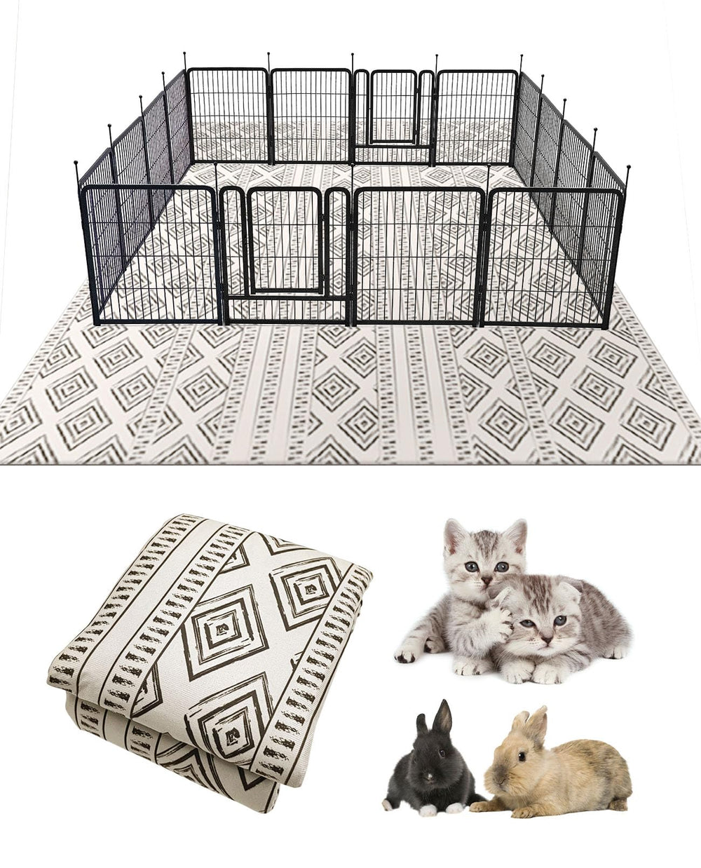 BNOSDM tapis lapin pour cage: lavable, doux et durable, pour le confort quotidien.