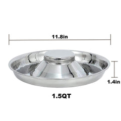 BobbyPet bol inox avec pilier central conique, distribution uniforme.