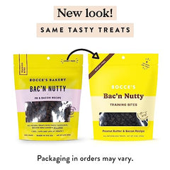 Bocce’s Bakery Bac'N Nutty – bouchées d'entraînement faibles calories, idéal pour les séances courtes.