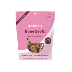 Friandises Bocce’s Bakery au bouillon d’os, texture douce parfaite pour chiens sensibles.