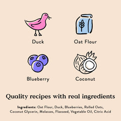 Ingrédients naturels et simples chez Bocce's Bakery, sans additifs.