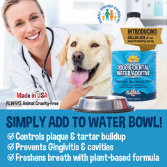 Bodhi Dog Chien Boit Eau Dentaire Menthe, usage simple sans brosse pour bouche saine.