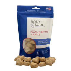 Body and Soul biscuits chien au beurre de cacahuète et pomme, parfait pour l’entraînement.