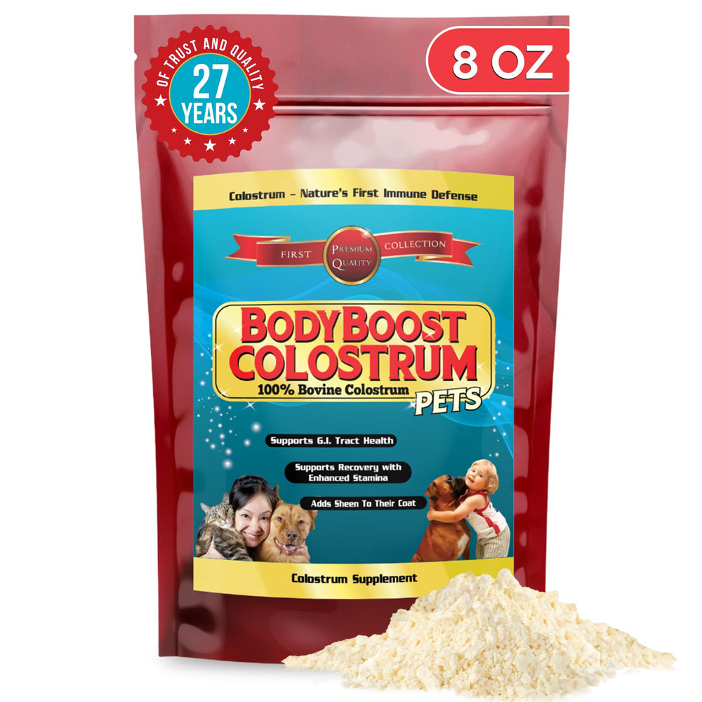 BodyBoost Colostrum Bovin chat-poudre: soutien immunitaire naturel pour chat.