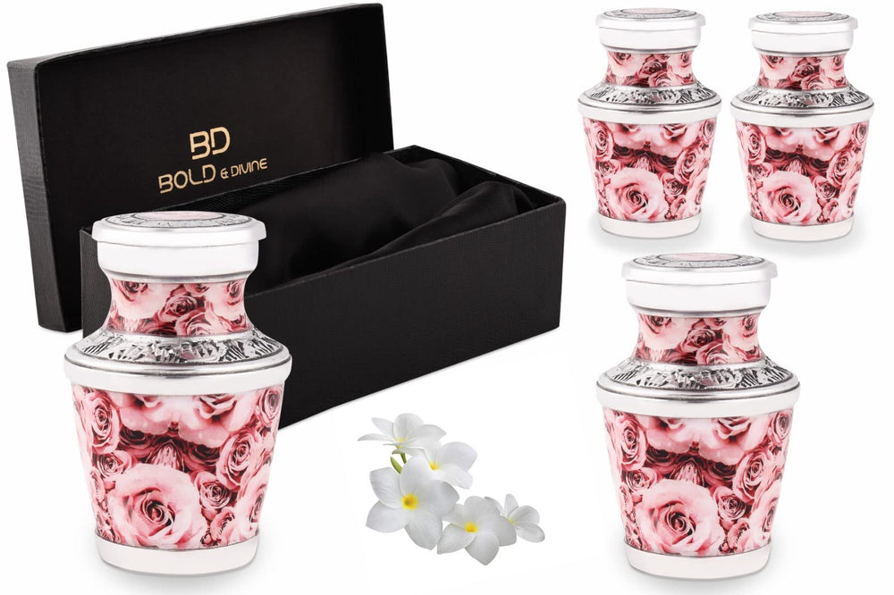 Urne Bold & Divine rose pâle lot de 4, prêt à offrir