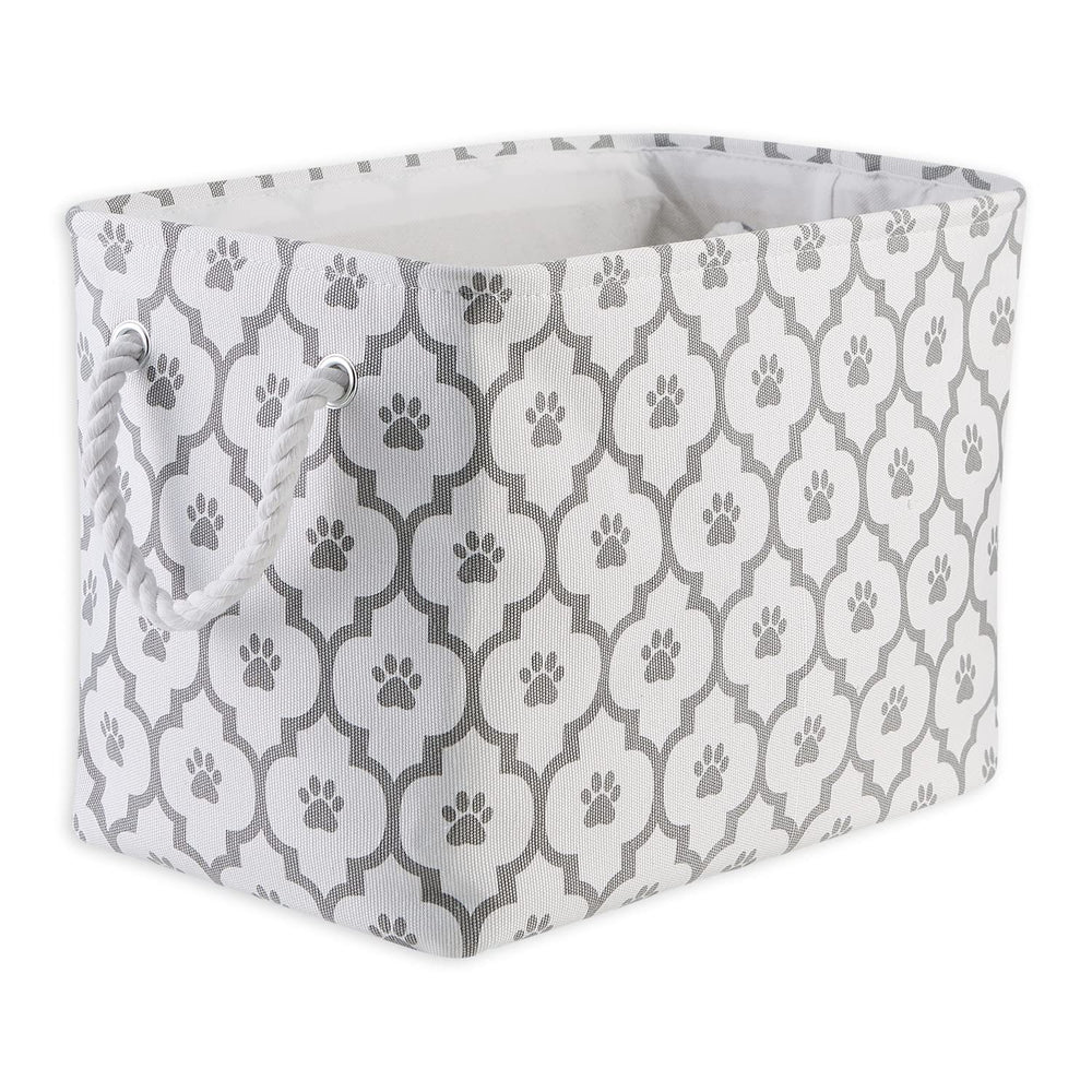 Bone Dry boite rectangulaire empreinte patte, rangement pratique pour jouets et accessoires.