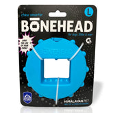 Himalayan Dog Chew Bonehead Holder, fermeture-vis pour maintenir les friandises en place lors du jeu.