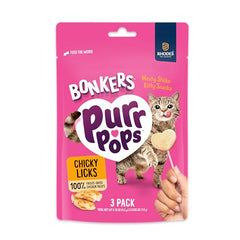 Bonkers Purrpops-sucette-poulet-lyophilise-chat-detail, texture croquante et arôme appétissant.