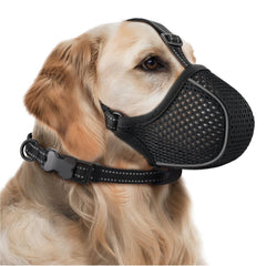 Museliere BONTHEE pour chien XXL noir, vue avant, respirante et confortable.
