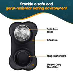 Bonve Pet: bols amovibles en acier inoxydable pour un nettoyage facile.