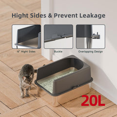 Booche litière inox anti-odeur qui maintient l'espace intérieur frais.