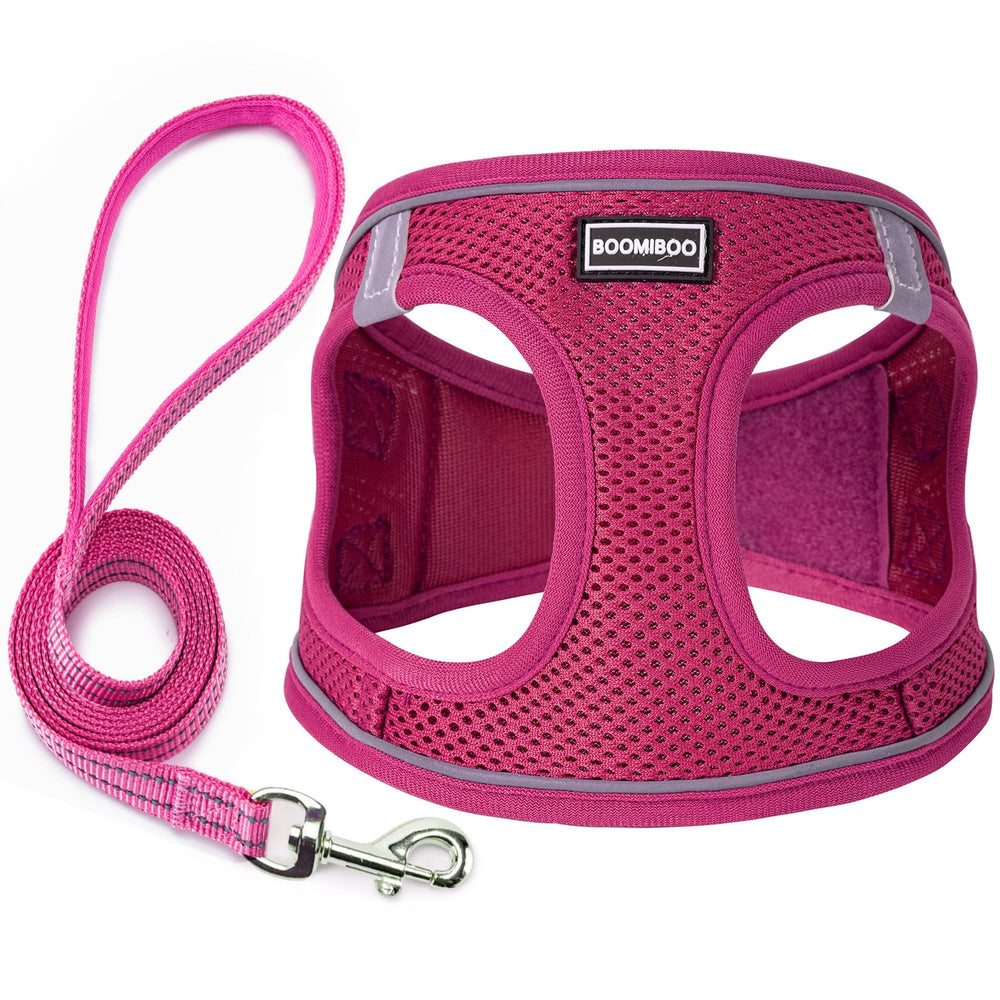 BOOMIBOO harnais rose pour chien – ensemble pratique pour promenades confortables.
