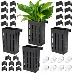 Borlech porte-plante-aquarium grand avec attaches et ventouses protège les racines.