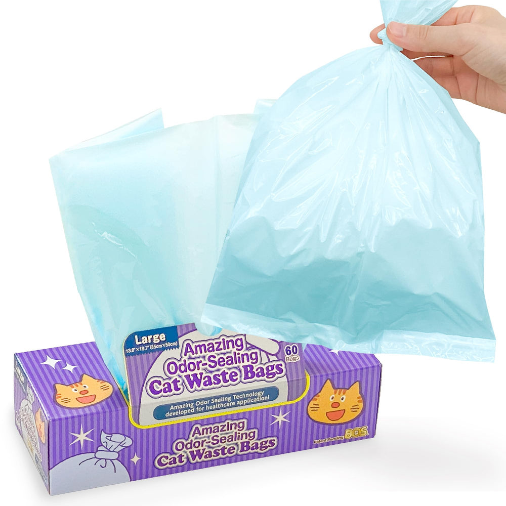 BOS sacs pour chat bleu clair ensemble – pratique et scellage efficace.