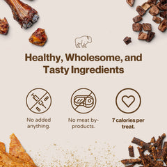 Pour chiens de petites à grandes races, Bison Bits offre une protéine dense et nutritive.