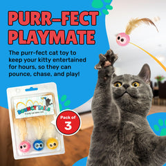 Bouncy Tails: balle chat avec grands yeux pour favoriser les poursuites.