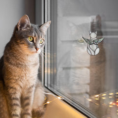 BOXCASA cadeau-memoire-chat-vitrail, pour préserver le souvenir d'un animal bien-aimé
