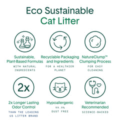 Litière à base de plantes Boxiecat Eco, respectueuse de l’environnement.