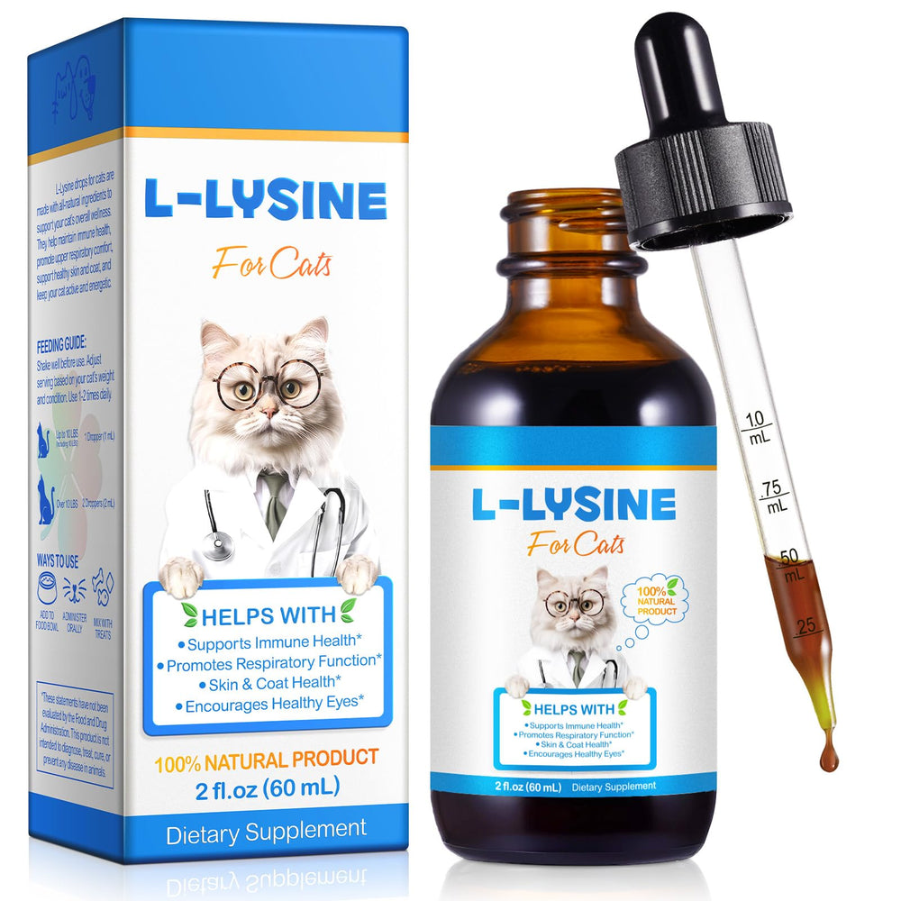 BQWSWWN L-Lysine pour chat, gouttes poulet, soutien immunitaire quotidien.