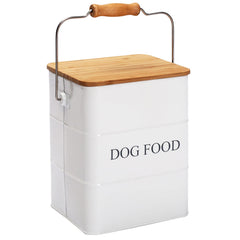 Brabtod boîte-nourriture-chien avec couvercle en bois, garde croquettes fraîches et faciles à déplacer.