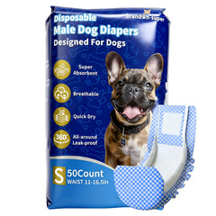BrandonSuper couches-chien-male-50ct: absorption rapide lors des sorties quotidiennes.