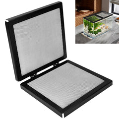 Braveboy cache-porte grillagé noir pour aquarium, sécurité améliorée.