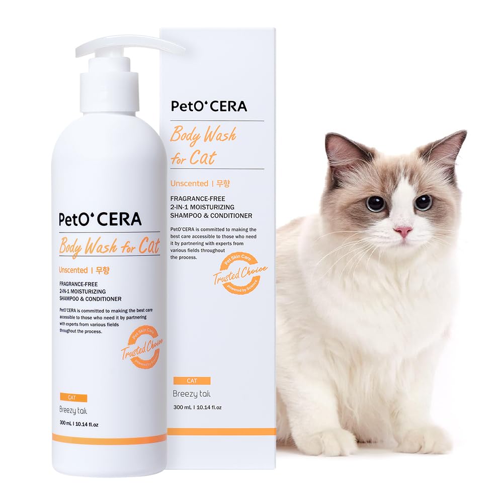 Breezytail PetO’Cera — bouteille sans parfum pour un shampoing doux et sûr.