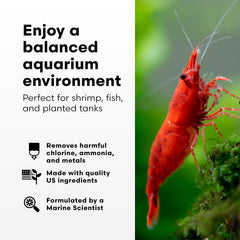 Brightwell Aquatics Préparation pour crevettes – eau claire et sans métaux lourds pour crevettes.