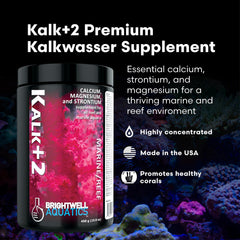 Brightwell Kalk+2 poudre strontium pour les squelettes d'aragonite des coraux.