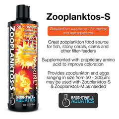 Brightwell Zooplanktōs-S: rotifères et œufs visibles, nourriture adaptée pour jeunes crustacés et larves.