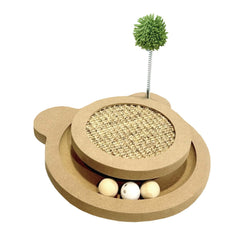 Britepaws grattoir chat sisal rond, pour un grattage durable et convivial.