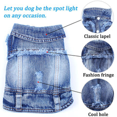 Brocarp Veste jean bleu boutons-snaps, facile à enfiler.