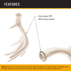 Browning Antler Chew Toy White: texture dentition douce pour mastiquer sans douleur.