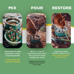 Brutus Bone Broth emballage poulet — sachet pratique à utiliser quotidiennement.