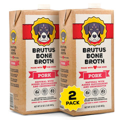 Brutus Bone Broth liquide chien bouteille versee pour nourrir l appétit des chiens.