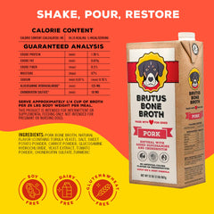 Brutus Bone Broth liquide ingredients humains et qualité supérieure pour bouillon sain.