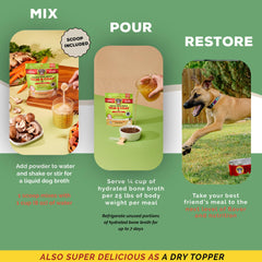 Bouillon Brutus saupoudré sur croquettes, texture et goût renforcés