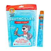 Brutus Brothcicles: friandise glacée au goût dinde pour chien, hydratation.