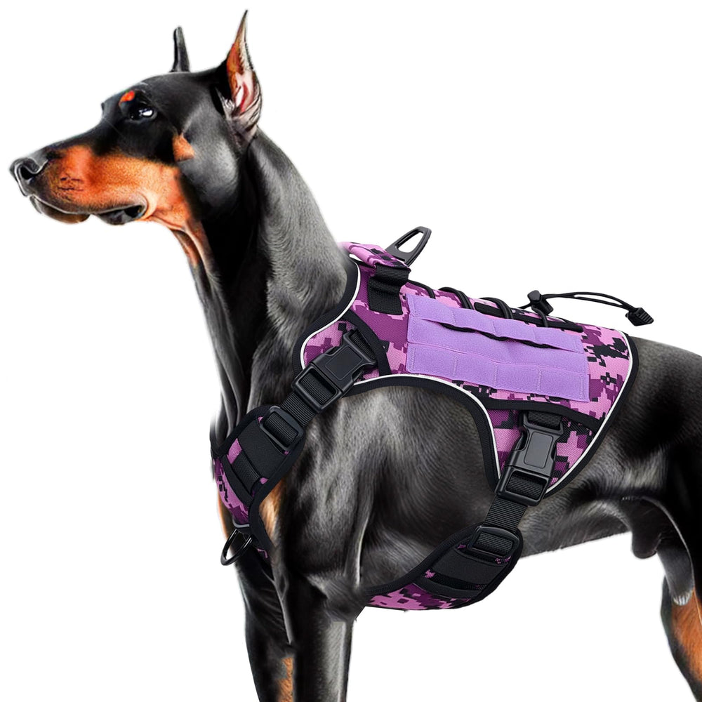 Bruvoalon harnais tactique pour chien lourd, robuste et confortable en extérieur.