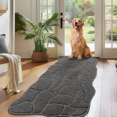 BSICPRO tapis porte-chien gris avec design vague retient saletés et traces d'eau