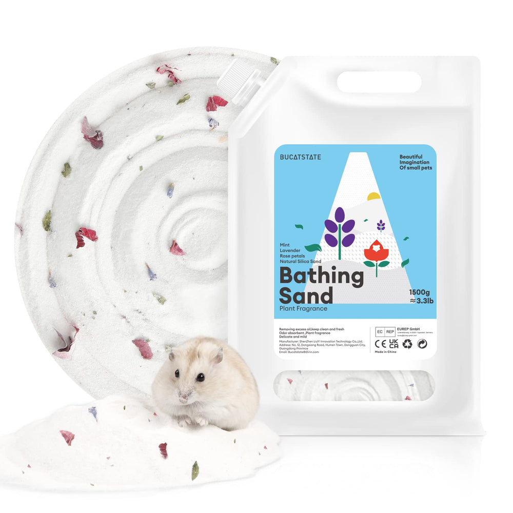 BUCATSTATE sable de bain sans poussière pour hamster, sachet refermable pratique