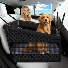 Buatis grande couverture de siège arrière chien, protection durable et confortable pour le trajet.